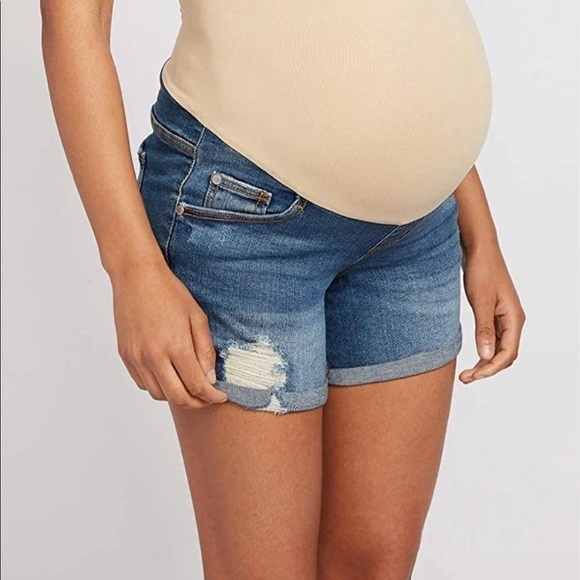 Denim Maternity Shorts - Picture 1 of 3